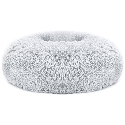 Round fleece pet bed for dogs and cats