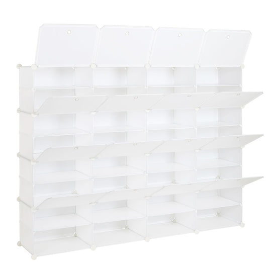 Eight-tier 32 grid modular shoe rack tower